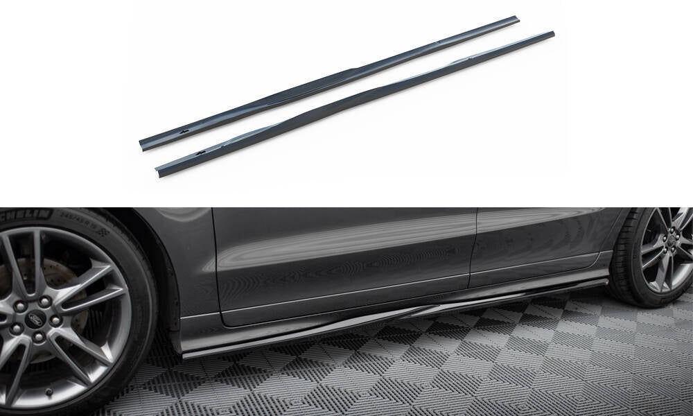 Maxton Seitenschweller Ansatz für Ford S-Max ST-Line Mk2 schwarz Hochglanz