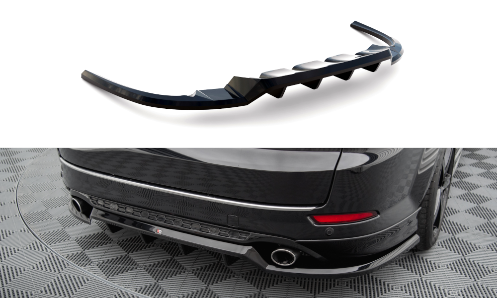 Maxton Mittlerer Diffusor Heck Ansatz DTM Look für Ford Mondeo ST-Line Mk4 Facelift schwarz Hochglanz
