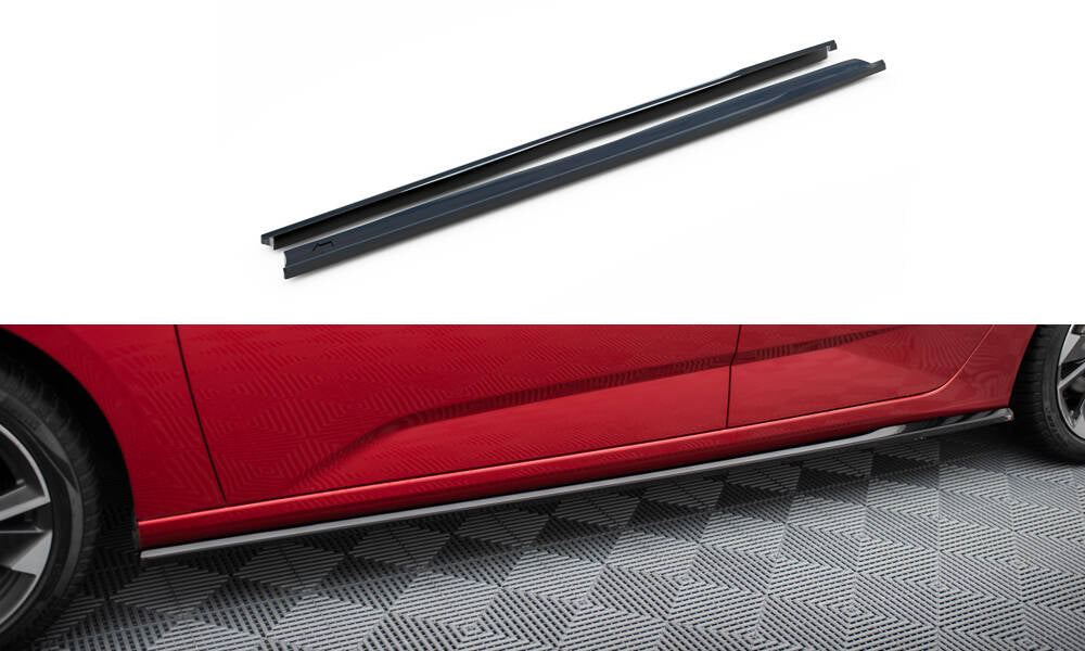 Maxton Seitenschweller Ansatz für Peugeot 308 SW Mk3 schwarz Hochglanz