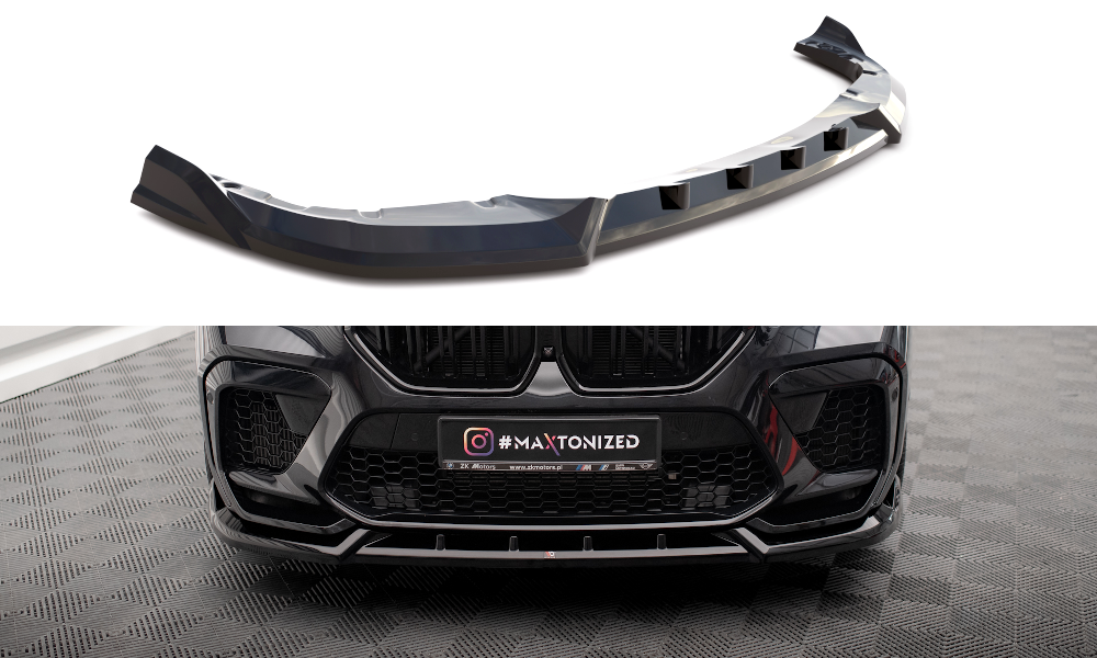 Maxton Front Ansatz V.2 für BMW X6 M F96 schwarz Hochglanz