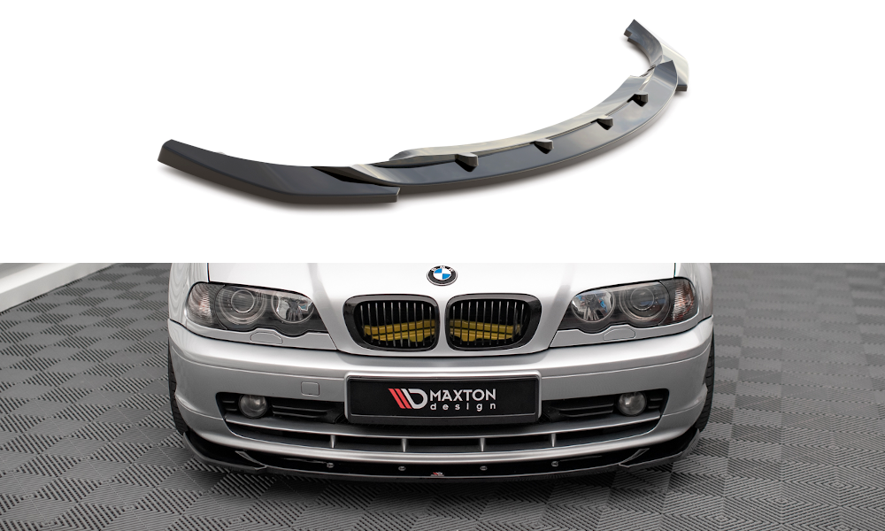 Maxton Front Ansatz V.1 für BMW 3er Coupe E46 schwarz Hochglanz