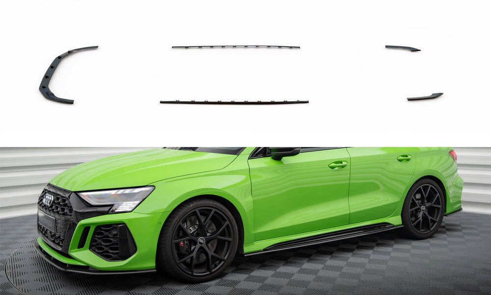Maxton Set od Carbon Splitters Audi RS3 8Y Limousine schwarz matt
