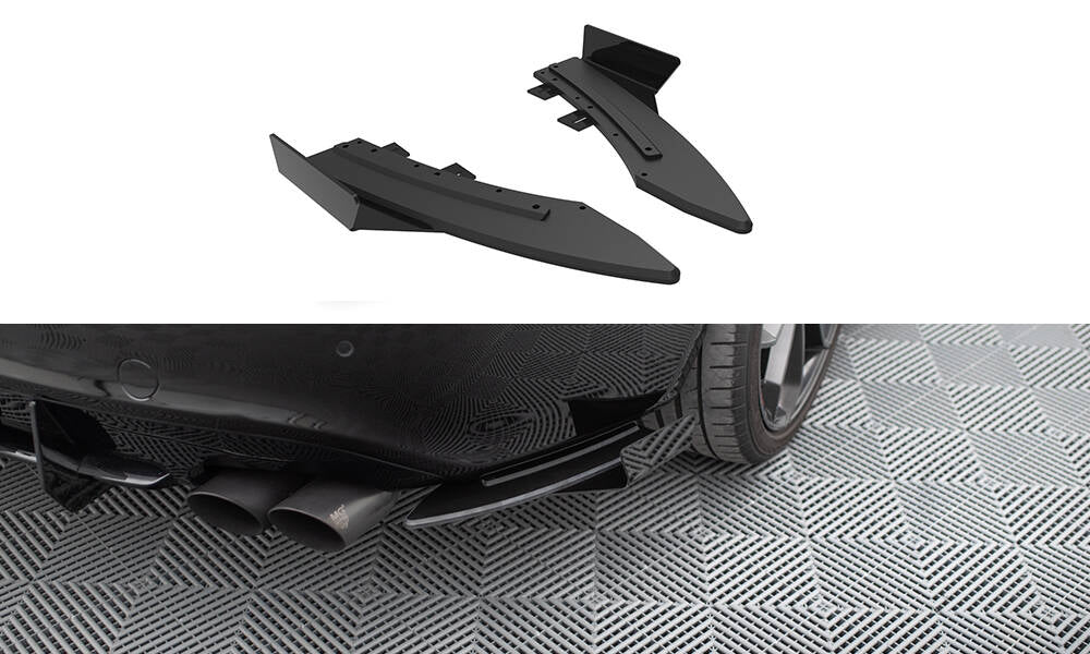 Maxton Street Pro Heck Ansatz Flaps Diffusor +Flaps für Audi S5 / A5 S-Line Coupe / Cabriolet 8T schwarz Hochglanz