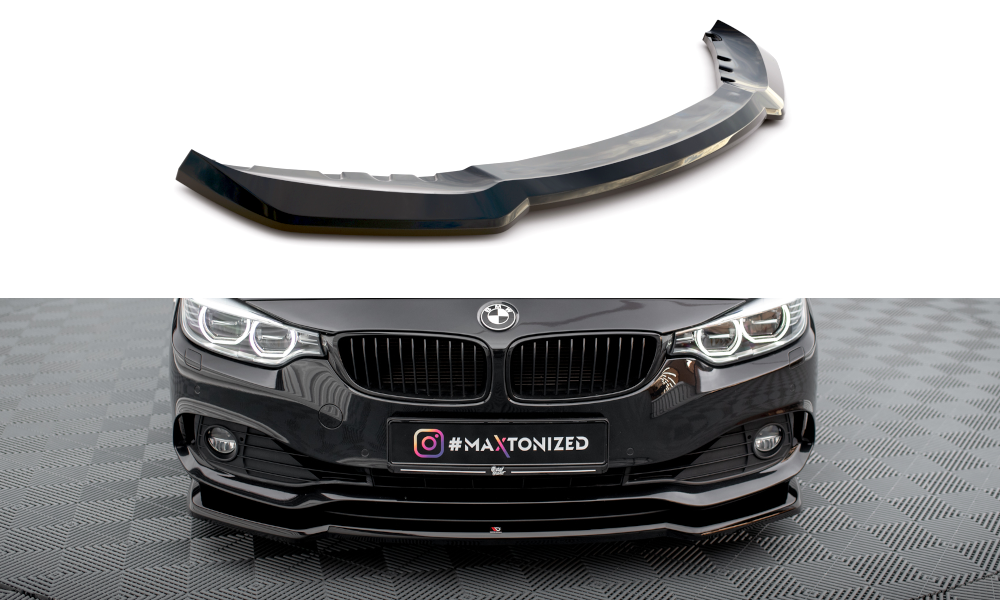 Maxton Front Ansatz V.1 für BMW 4er Coupe / Gran Coupe / Cabrio F32 / F36 / F33 schwarz Hochglanz