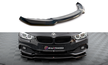 Maxton Front Ansatz V.1 für BMW 4er Coupe / Gran Coupe / Cabrio F32 / F36 / F33 schwarz Hochglanz