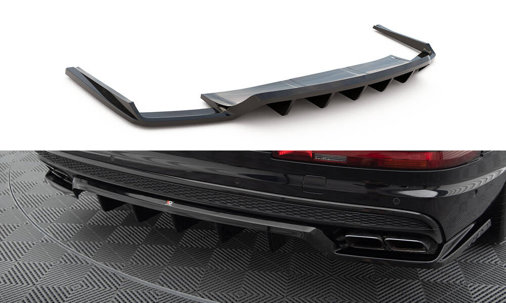 Maxton Mittlerer Diffusor Heck Ansatz DTM Look für Audi SQ7 Mk2 schwarz Hochglanz