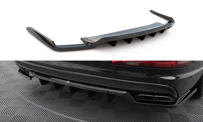 Maxton Mittlerer Diffusor Heck Ansatz DTM Look für Audi SQ7 Mk2 schwarz Hochglanz