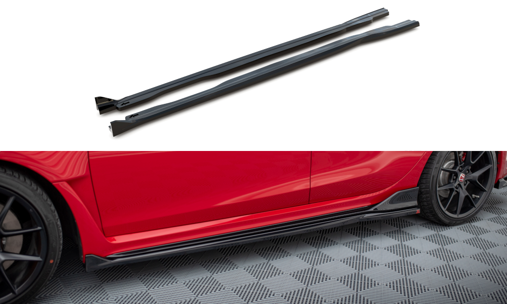 Maxton Seitenschweller Ansatz für V.2 für Honda Civic Type-R Mk 11 schwarz Hochglanz