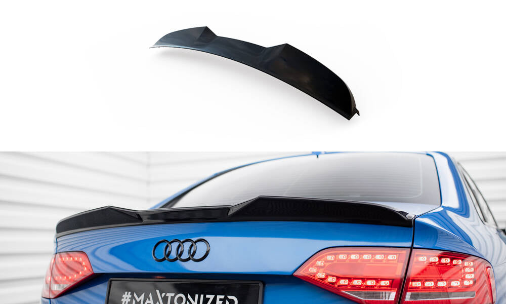 Maxton Spoiler CAP für 3D Audi S4 Limousine B8 schwarz Hochglanz