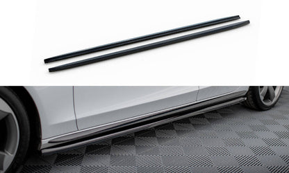 Maxton Seitenschweller Ansatz für V.3 für Audi A4 / A4 S-Line / S4 B8  schwarz Hochglanz
