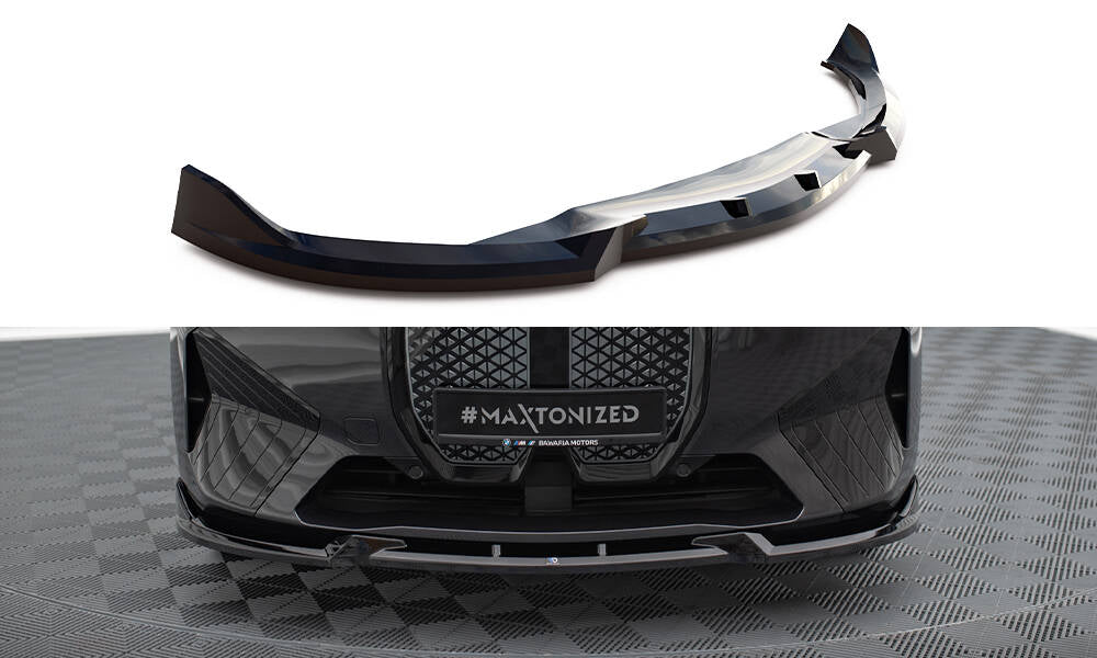 Maxton Front Ansatz V.1 für BMW iX M-Paket i20 schwarz Hochglanz