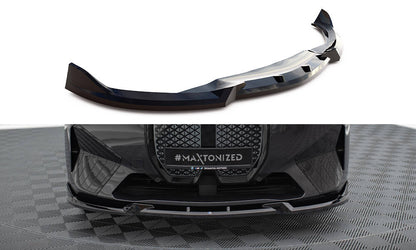 Maxton Front Ansatz V.1 für BMW iX M-Paket i20 schwarz Hochglanz