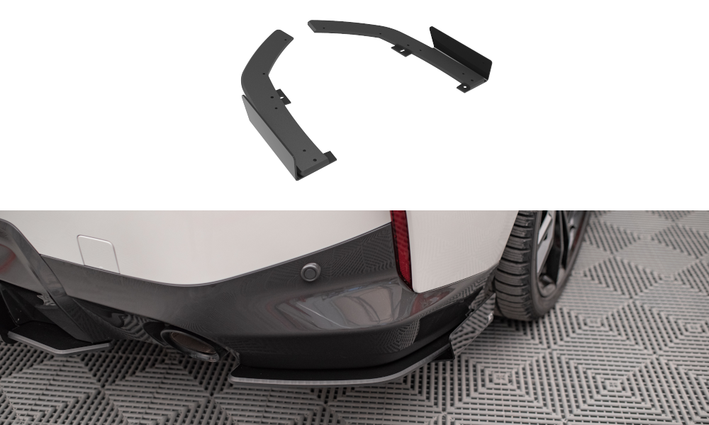 Maxton Street Pro Heck Ansatz Flaps Diffusor +Flaps für BMW 2 Coupe M-Paket G42 schwarz Hochglanz