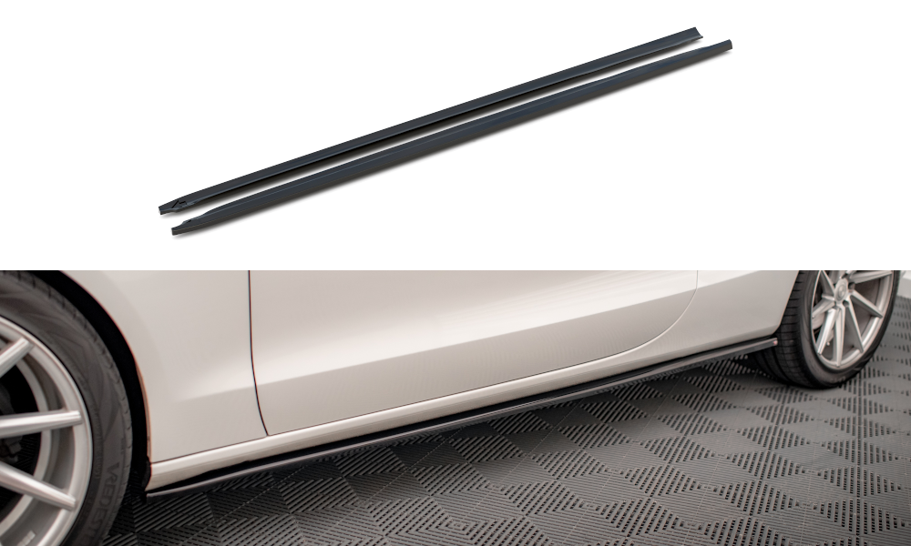 Maxton Seitenschweller Ansatz für V.2 für Audi A5 / A5 S-Line / S5 Coupe 8T schwarz Hochglanz