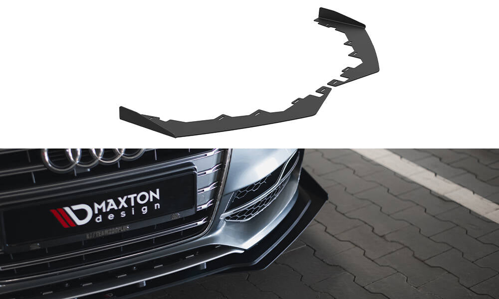 Maxton Front Flaps Audi S3 / A3 S-Line Limousine 8V schwarz Hochglanz