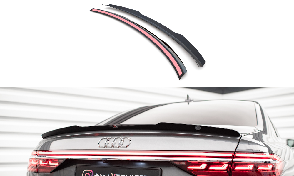 Maxton Spoiler CAP für Audi S8 / A8 / A8 S-Line D5 schwarz Hochglanz