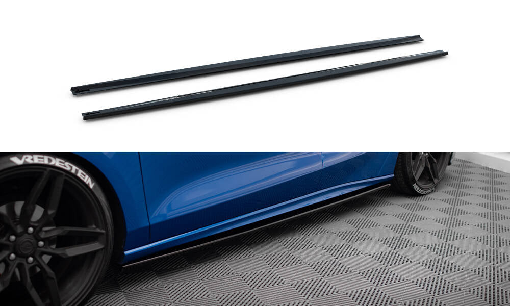 Maxton Seitenschweller Ansatz für V.2 für Ford Focus ST / ST-Line Mk4 schwarz Hochglanz