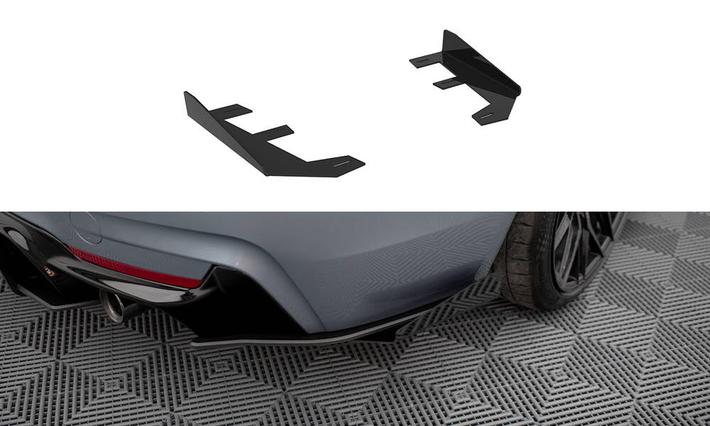 Maxton Hintere Seiten Flaps für BMW 4er35i Coupe M-Paket F32 schwarz Hochglanz