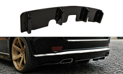 Maxton Mittlerer Diffusor Heck Ansatz für Jeep Grand Cherokee WK2 Summit Facelift DTM LOOK schwarz Hochglanz