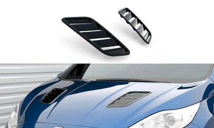 Maxton Motorhauben Luftschlitze Ford Fiesta ST Mk7 Facelift schwarz Hochglanz