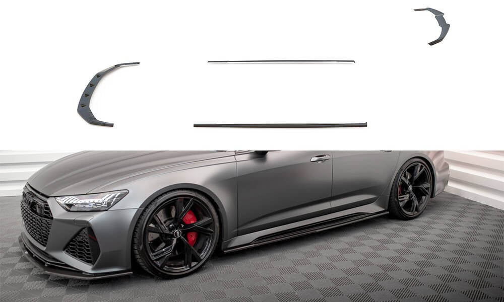 Maxton Set of Carbon Fiber Splitters Audi RS6 C8 schwarz matt