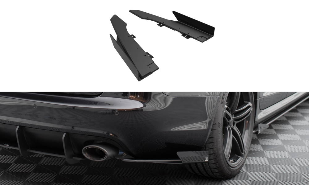 Maxton Street Pro Heck Ansatz Flaps Diffusor +Flaps für Audi RS6 Avant C6 schwarz Hochglanz