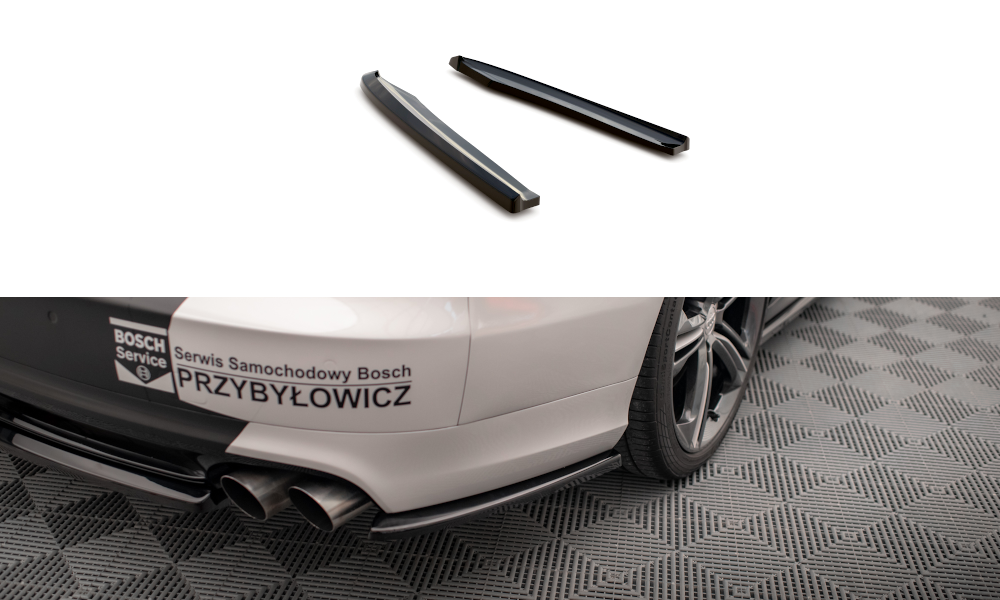 Maxton Heck Ansatz Flaps Diffusor für Audi S8 D4 schwarz Hochglanz