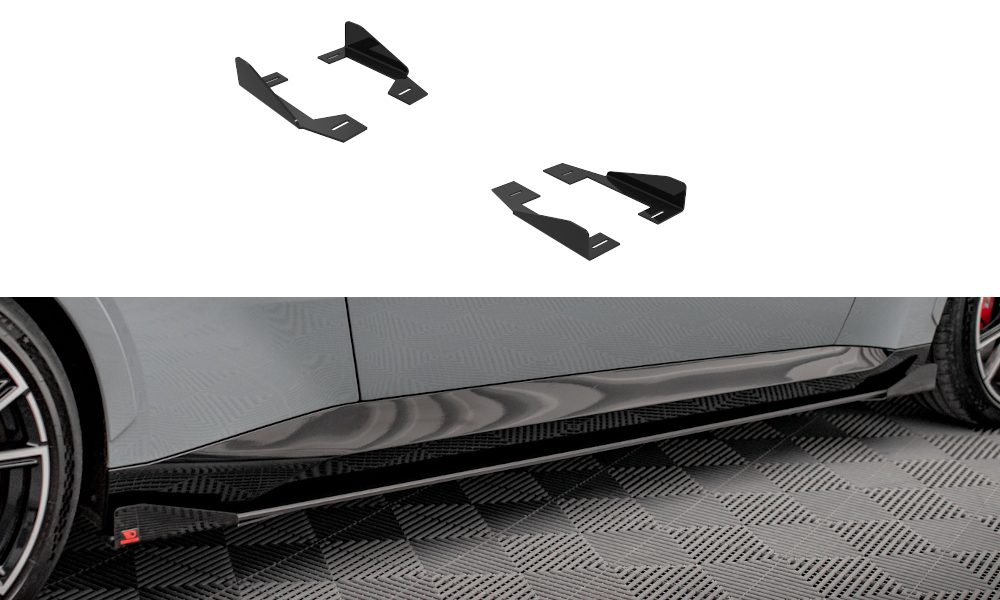 Maxton Side Flaps BMW 2 Coupe M-Paket / M240i G42 schwarz Hochglanz