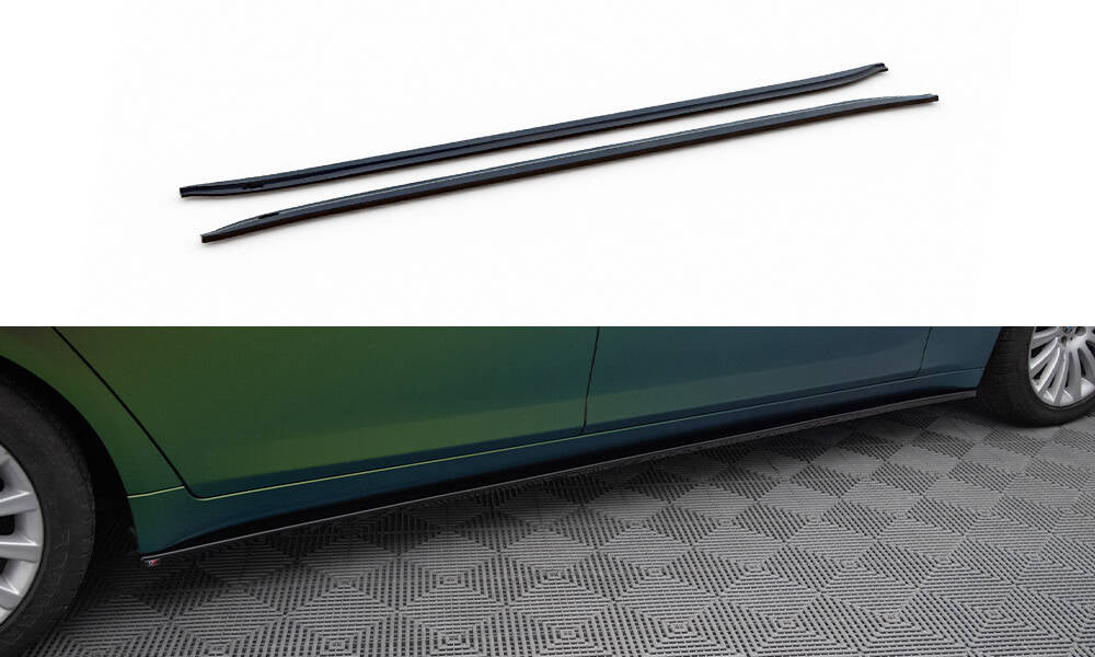Maxton Seitenschweller Ansatz für BMW 7 Long F02 schwarz Hochglanz
