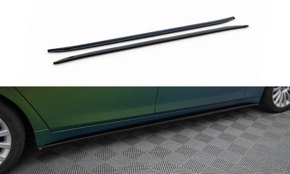 Maxton Seitenschweller Ansatz für BMW 7 Long F02 schwarz Hochglanz