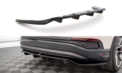Maxton Mittlerer Diffusor Heck Ansatz DTM Look für Audi Q4 e-tron Sportback Mk1 schwarz Hochglanz