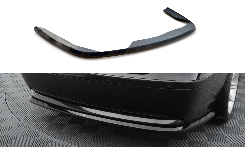 Maxton Zentrale Hinten Splitte BMW 7 E65 schwarz Hochglanz