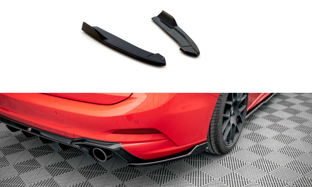 Maxton Heck Ansatz Flaps Diffusor für V.8 Ford Focus Kombi ST Mk4 schwarz Hochglanz