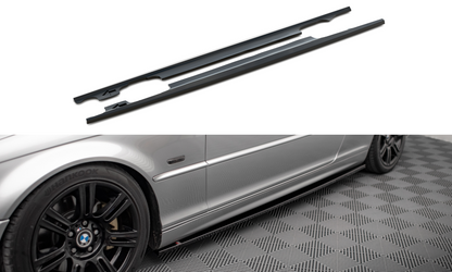 Maxton Seitenschweller Ansatz für BMW 3er Coupe E46 schwarz Hochglanz