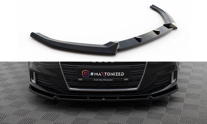 Maxton Front Ansatz V.1 für Audi A3 Sportback 8V Facelift schwarz Hochglanz