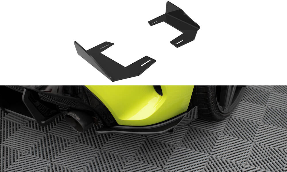 Maxton Hintere Seiten Flaps V.1 für BMW 1er F40 M-Paket / M135i schwarz Hochglanz
