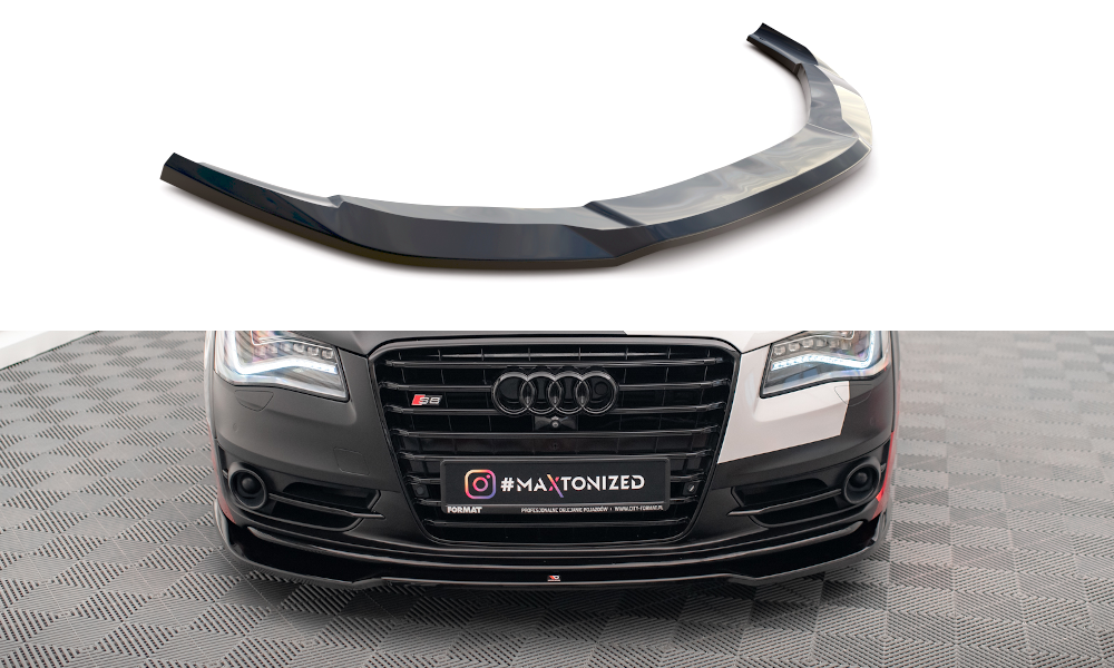 Maxton Front Ansatz V.1 für Audi S8 D4 schwarz Hochglanz