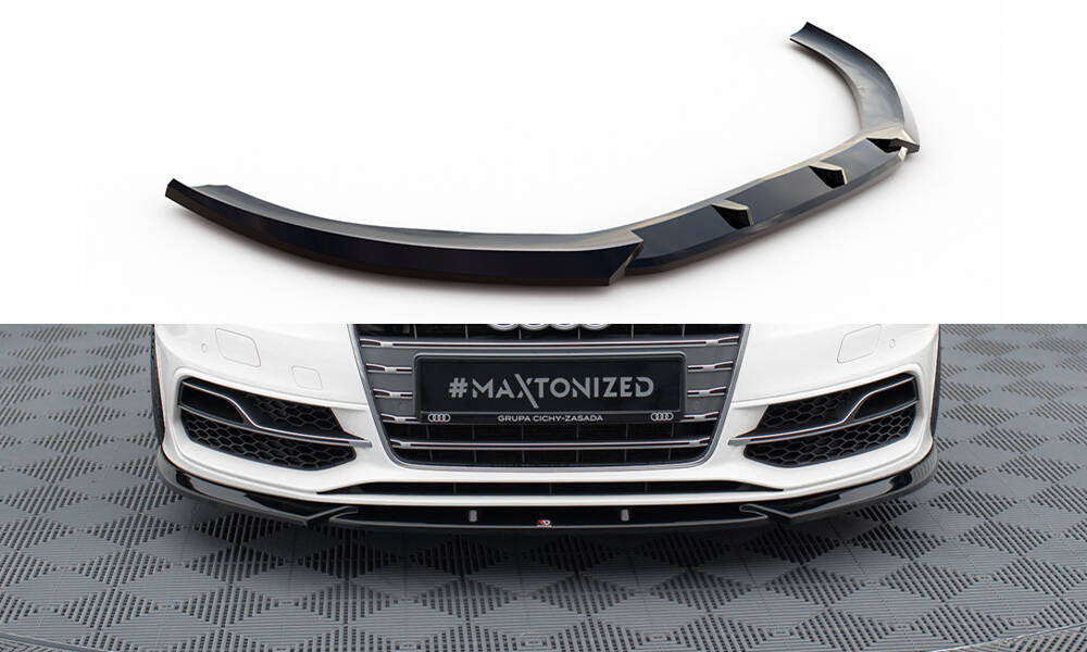 Maxton Front Ansatz V.2 für Audi S3 / A3 S-Line Sportback / Hatchback 8V schwarz Hochglanz