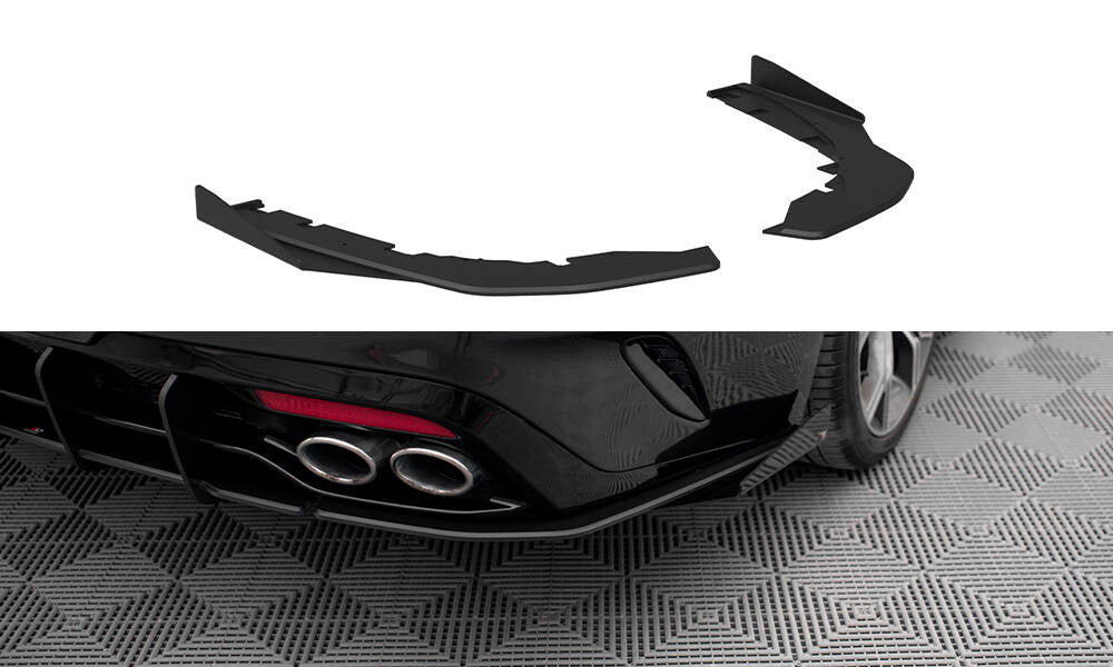 Maxton Street Pro Heck Ansatz Flaps Diffusor +Flaps für Kia Stinger GT / GT-Line  Mk1 schwarz Hochglanz