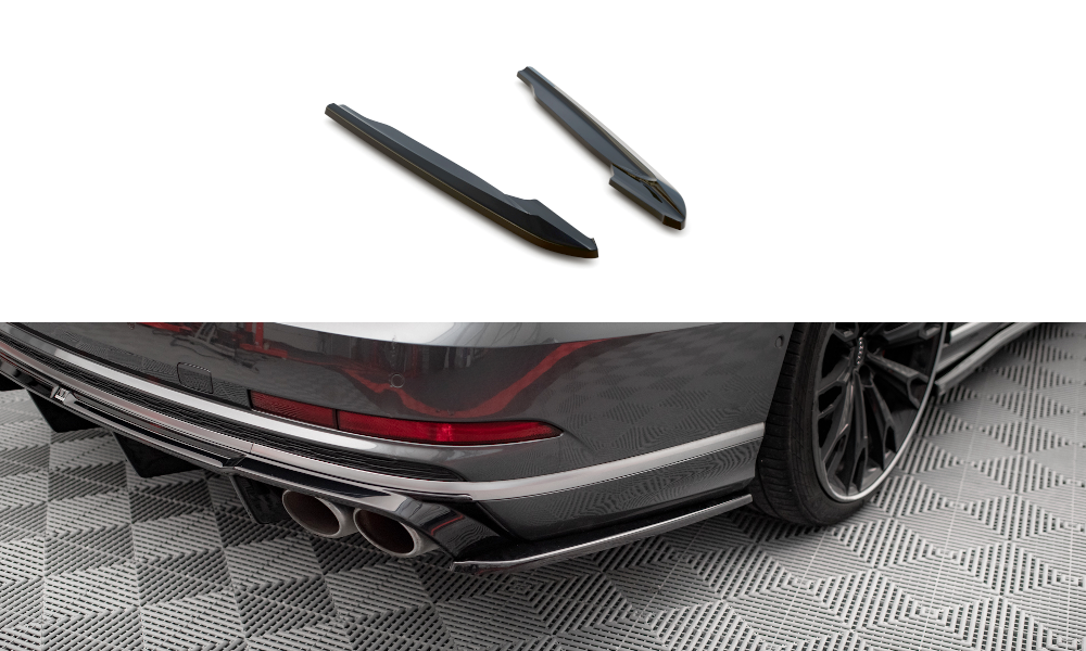 Maxton Heck Ansatz Flaps Diffusor V.2 für Audi S8 D5 schwarz Hochglanz