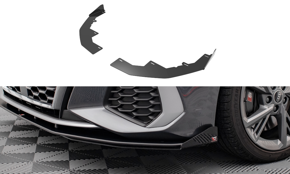Maxton Front Flaps Audi S3/A3 S-Line 8Y schwarz Hochglanz