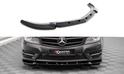 Maxton Front Ansatz V.1 für Mercedes-Benz C Coupe / Limousine / Kombi  AMG-Line C204 / W204 Facelift / S204 Facelift schwa...