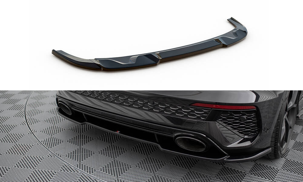Maxton Zentrale Hinten Splitte Audi RS3 Sportback 8Y schwarz Hochglanz