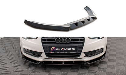 Maxton Front Ansatz V.1 für Audi A5 Coupe / Sportback 8T Facelift schwarz Hochglanz