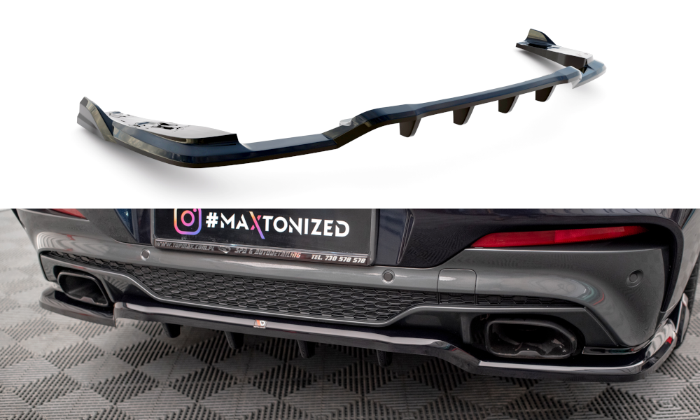 Maxton Mittlerer Diffusor Heck Ansatz DTM Look für V.2 BMW X4 M40i G02 schwarz Hochglanz
