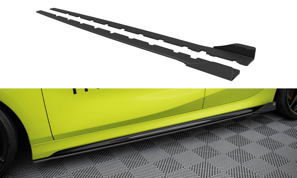 Maxton Street Pro Seitenschweller Ansatz für + Flaps BMW 1er F40 M-Paket / M135i schwarz Hochglanz