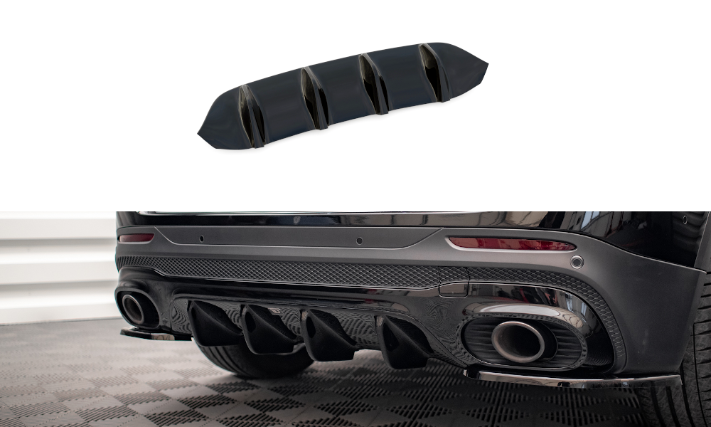 Maxton Diffusor Heck Ansatz für Mercedes-AMG GLB 35 X247 schwarz Hochglanz