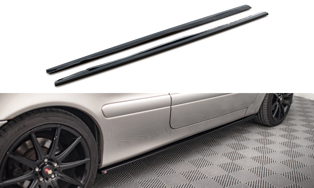 Maxton Seitenschweller Ansatz für Volvo C70 Mk1 schwarz Hochglanz