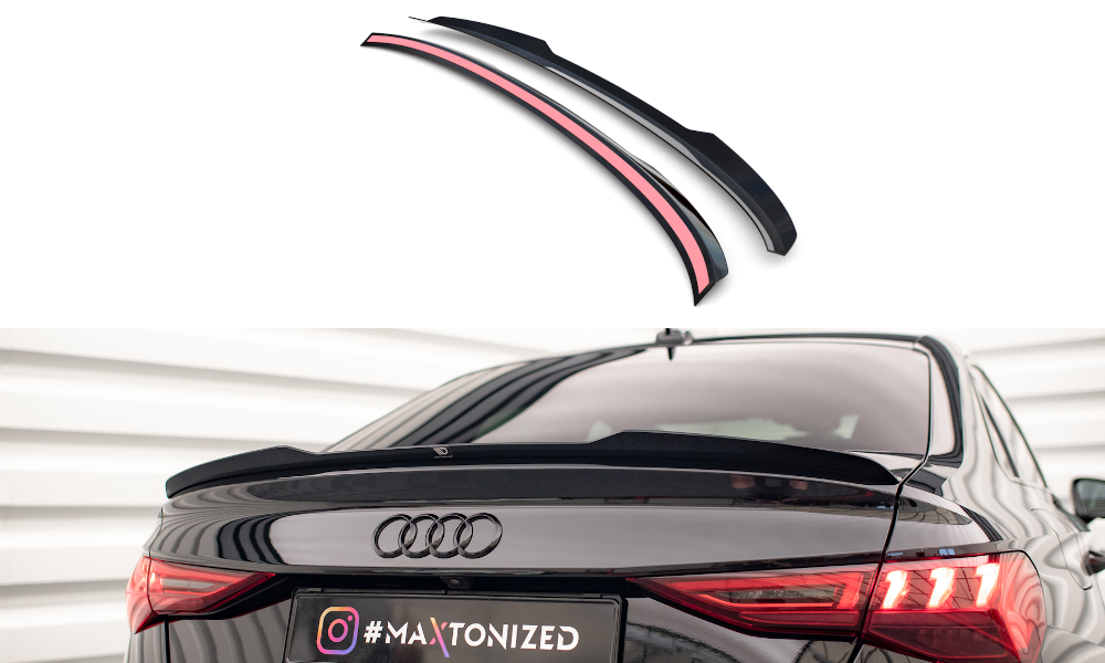 Maxton Spoiler CAP für Audi A3 / A3 S-Line Limousine 8Y Carbon Look