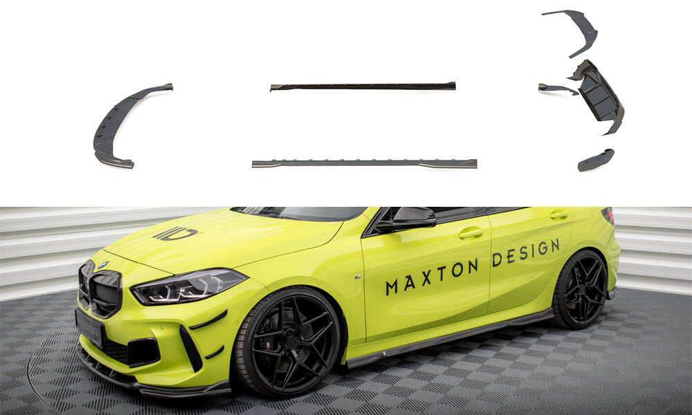 Maxton Set of Carbon Fiber Splitters BMW 1er F40 M-Paket / M135i schwarz matt
